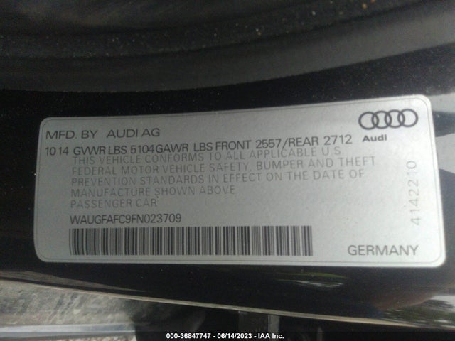 WAUGFAFC9FN023709 Audi A6 2.0t Premium Plus