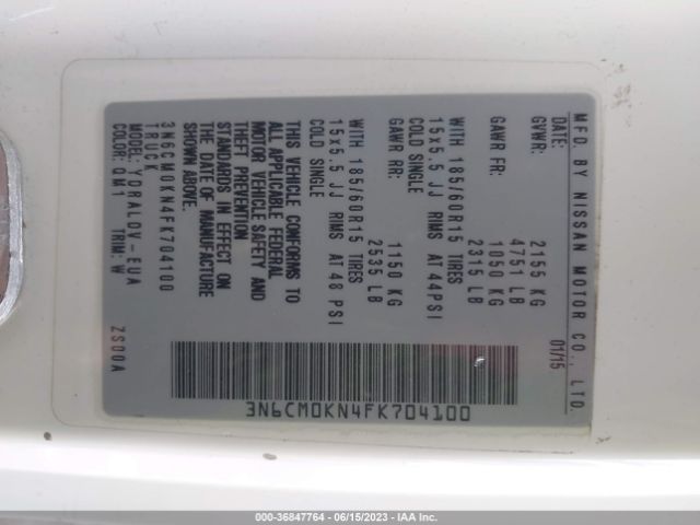 3N6CM0KN4FK704100 Nissan Nv200 S