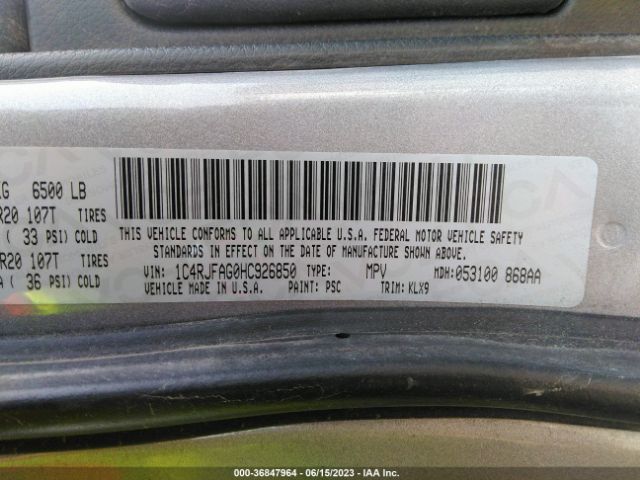 1C4RJFAG0HC926850 Jeep Grand Cherokee Altitude