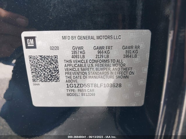 Chevrolet MALIBU LT 2020 1G1ZD5ST8LF103628 Image 9