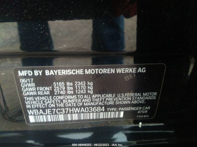 WBAJE7C37HWA03684 BMW 5 Series 540i Xdrive
