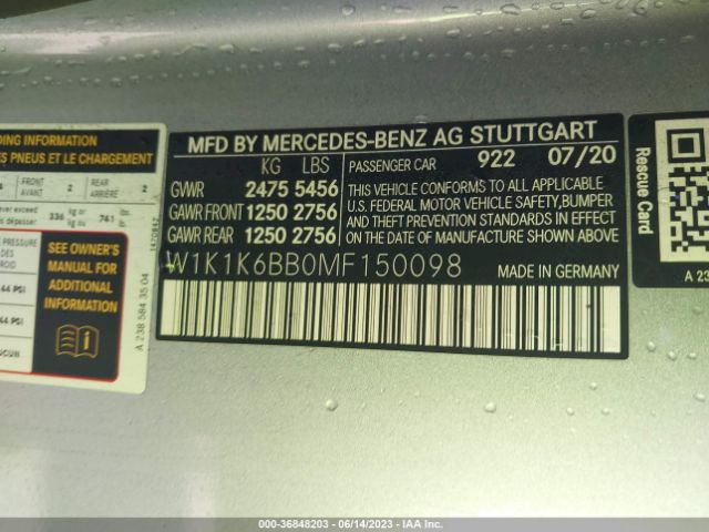 W1K1K6BB0MF150098 Mercedes-Benz E-class Amg E 53