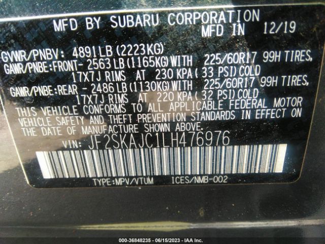 JF2SKAJC1LH476976 Subaru Forester Premium