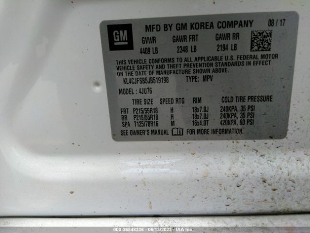 KL4CJFSB5JB519198 Buick Encore Preferred Ii