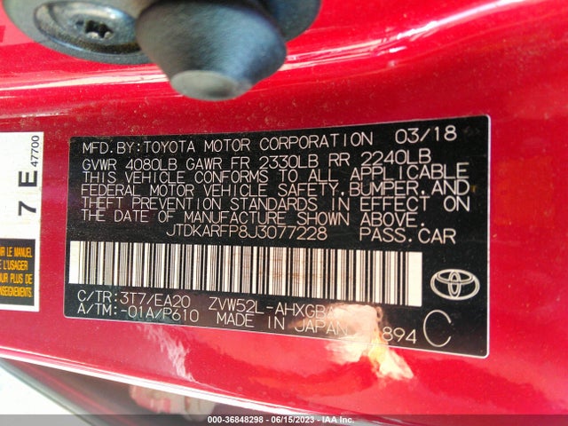 Toyota Prius Prime Plus/premium/advanced 2018 JTDKARFP8J3077228 Image 9