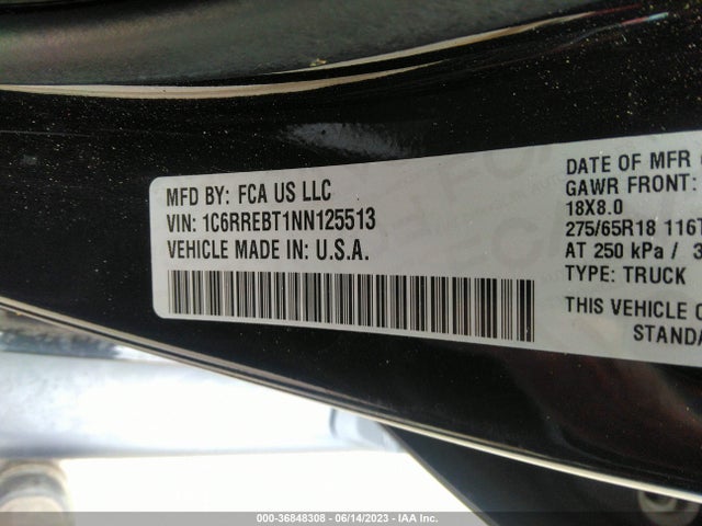 RAM 1500 Big Horn 2022 1C6RREBT1NN125513 Image 9