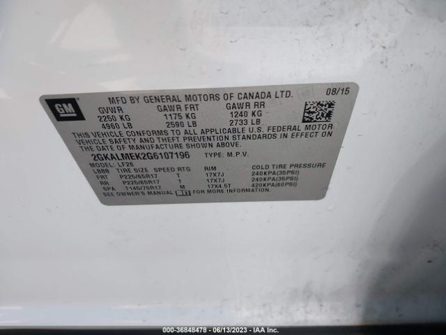 2GKALMEK2G6107196 GMC Terrain Sle