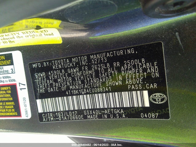 Toyota AVALON LIMITED 2014 4T1BK1EB4EU088341 Image 9