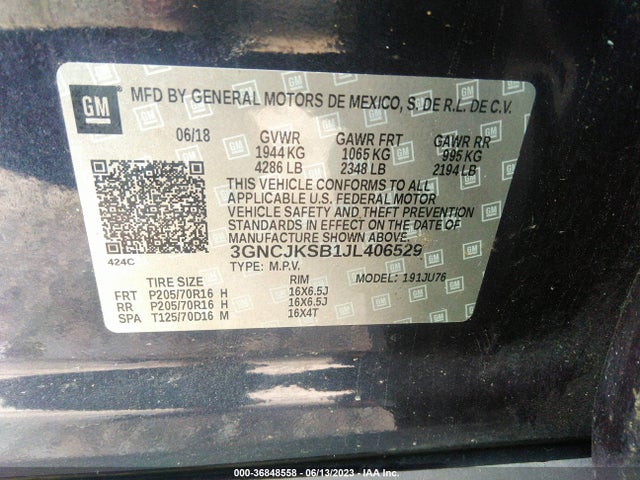 Chevrolet TRAX LS 2018 3GNCJKSB1JL406529 Image 15
