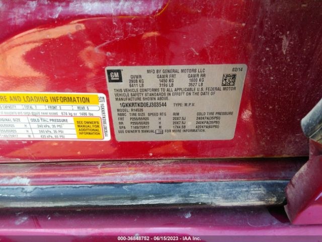 1GKKRTKD0EJ303544 GMC Acadia Denali