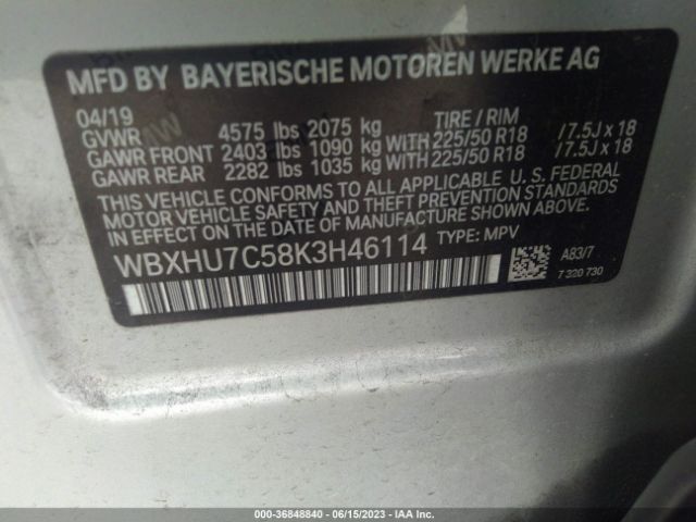 WBXHU7C58K3H46114 BMW X1 Sdrive28i
