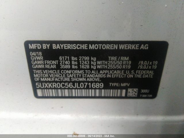 5UXKR0C56JL071689 BMW X5 Xdrive35i