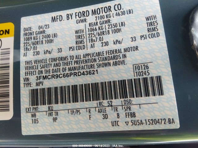 3FMCR9C66PRD43621 Ford Bronco Sport Outer Banks
