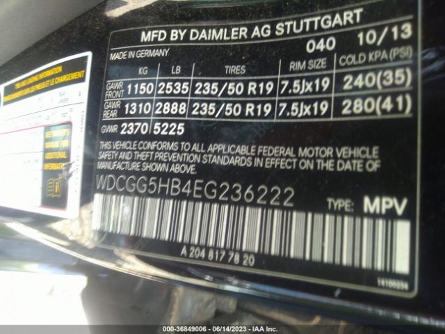 WDCGG5HB4EG236222 Mercedes-Benz GLK 350