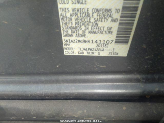 5N1AZ2MG9HN141107 Nissan MURANO S
