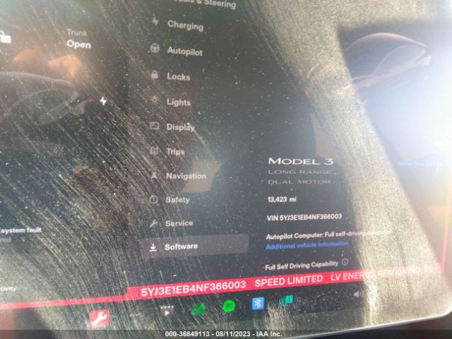 5YJ3E1EB4NF366003 Tesla Model 3 Long Range
