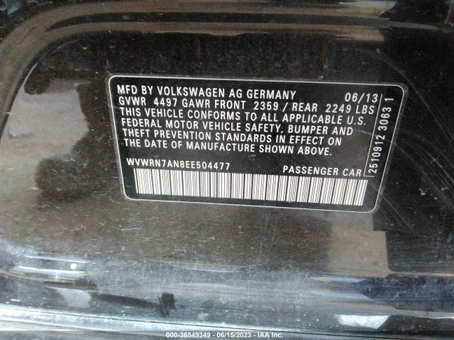 WVWRN7AN8EE504477 Volkswagen Cc Executive