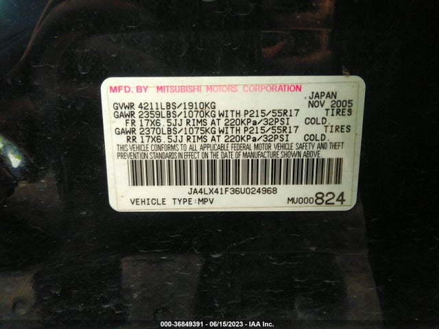 2006 MITSUBISHI OUTLANDER JA4LX41F36U024968 Photo 8