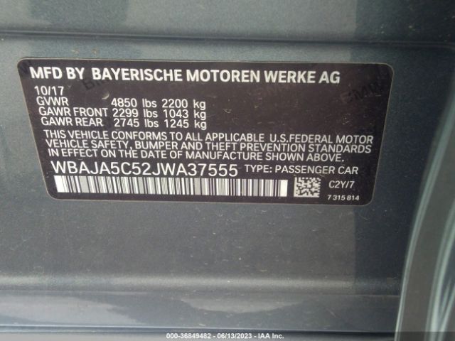WBAJA5C52JWA37555 BMW 5 Series 530i