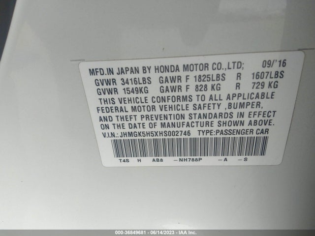 Honda FIT LX 2017 JHMGK5H5XHS002746 Image 15