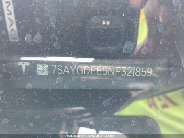 7SAYGDEE5NF321859 Tesla Model Y Long Range