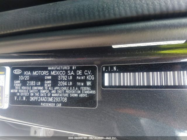 3KPF24AD1ME293708 KIA Forte Lxs