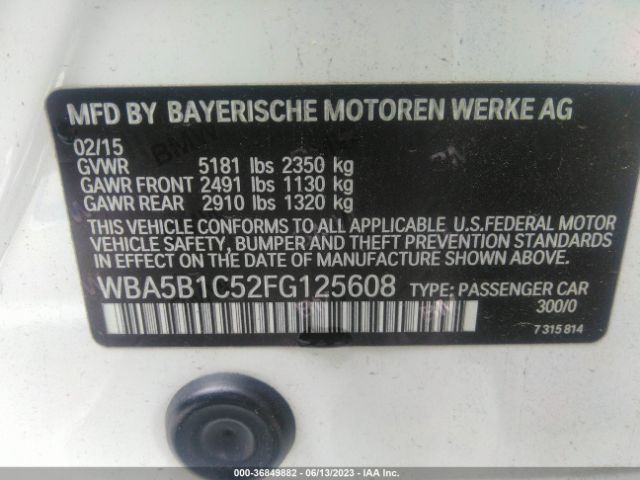 WBA5B1C52FG125608 BMW 5 Series 535i