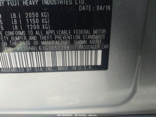 4S3BNBL63G3052298 Subaru Legacy 2.5i Limited