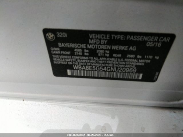 WBA8E5G54GNU20969 BMW 3 Series 320i Xdrive
