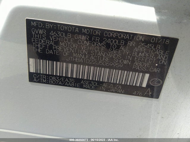 JTHBA1D22J5069959 Lexus Is Is 300