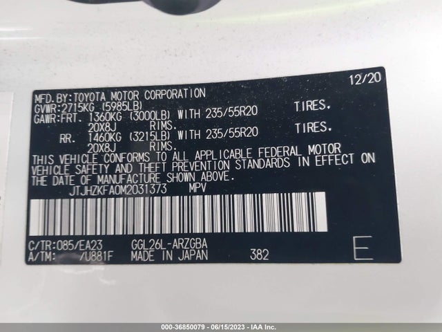 JTJHZKFA0M2031373 Lexus Rx Rx 350l