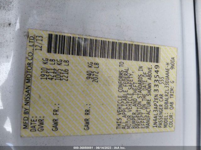 1N4AL3AP2EN333549 Nissan Altima 2.5 S