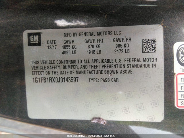 Chevrolet Camaro 1lt 2018 1G1FB1RX0J0143597 Image 16