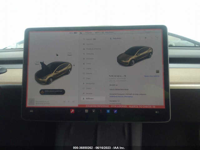 Tesla Model 3 Long Range 2022 5YJ3E1EB7NF211509 Image 15