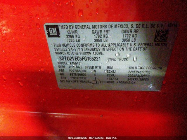 3GTU2VEC5FG165221 GMC Sierra 1500 Slt