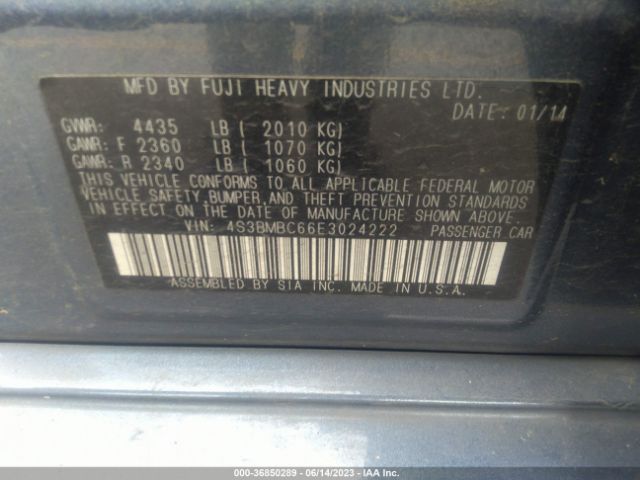 4S3BMBC66E3024222 Subaru Legacy 2.5i Premium