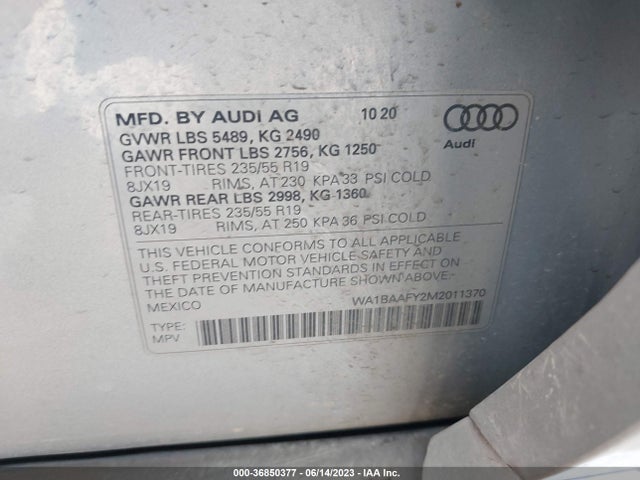 WA1BAAFY2M2011370 Audi Q5 Premium Plus