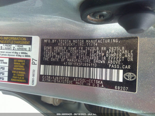 Toyota CAMRY LE 2015 4T1BF1FK5FU894113 Image 16