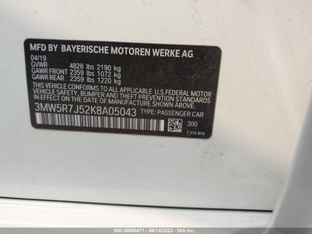 3MW5R7J52K8A05043 BMW 3 Series 330i Xdrive