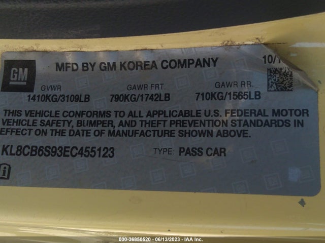 Chevrolet SPARK LS 2014 KL8CB6S93EC455123 Image 9