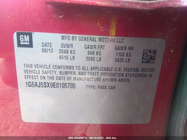 1G6AJ5SX9E0105705 Cadillac Ats Performance Awd