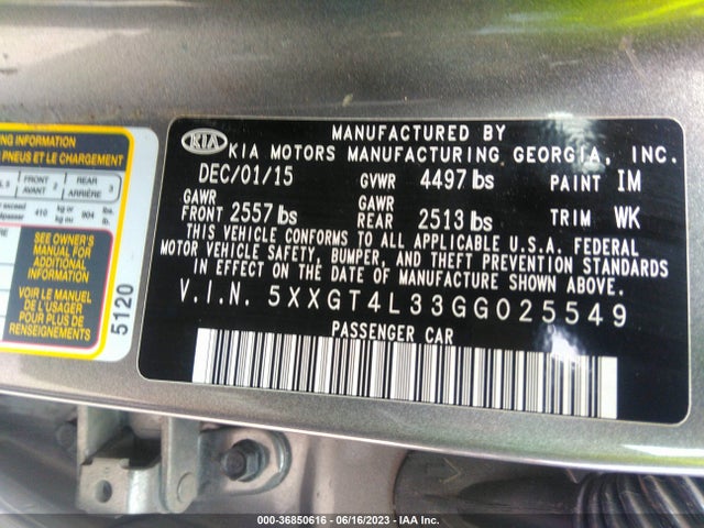 KIA Optima Lx 2016 5XXGT4L33GG025549 Image 10
