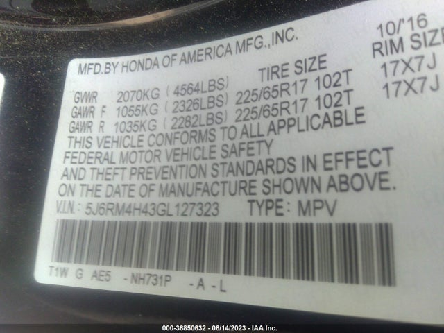 Honda CR-V SE 2016 5J6RM4H43GL127323 Image 9