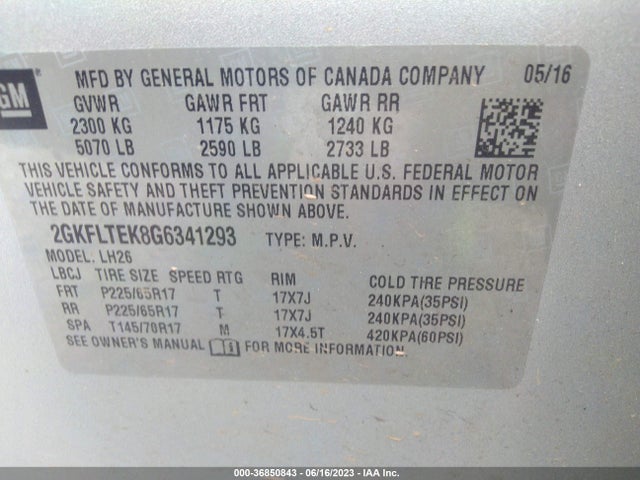 GMC Terrain Sle 2016 2GKFLTEK8G6341293 Image 9