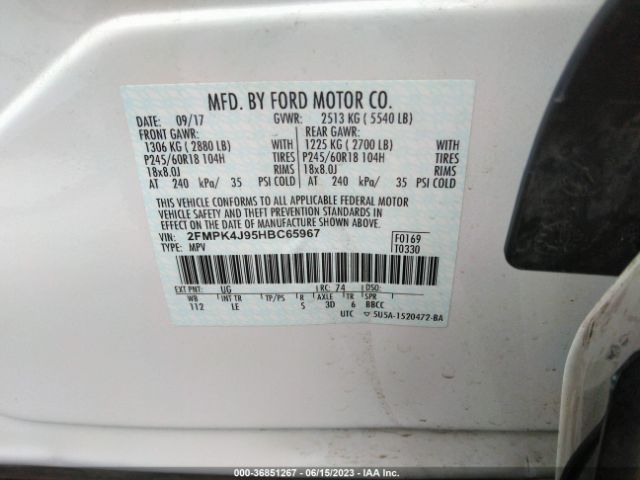 2FMPK4J95HBC65967 Ford EDGE SEL