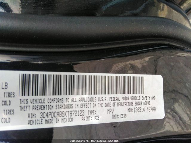 3C4PDCAB9KT872123 Dodge Journey Se Value Pkg