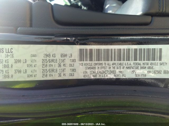1C4RJEAG3HC712493 Jeep Grand Cherokee Laredo