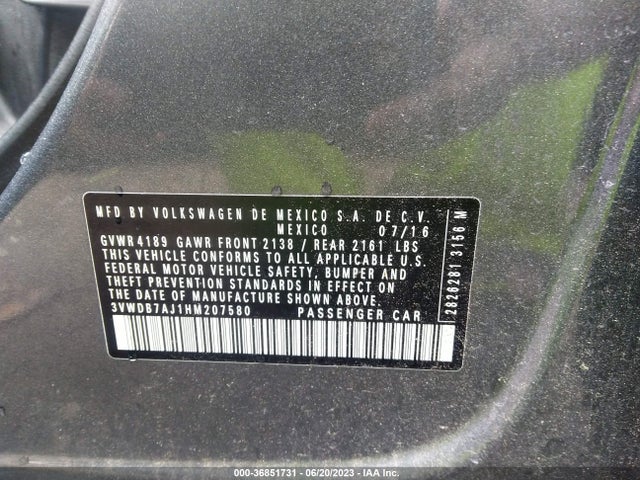 Volkswagen Jetta 1.4t Se 2017 3VWDB7AJ1HM207580 Image 9