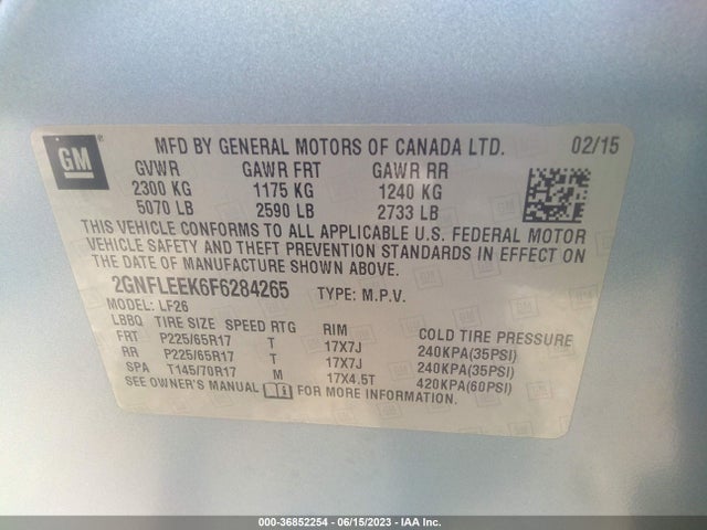 Chevrolet EQUINOX LS 2015 2GNFLEEK6F6284265 Image 10