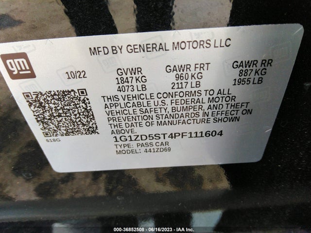 Chevrolet MALIBU LT 2023 1G1ZD5ST4PF111604 Image 9